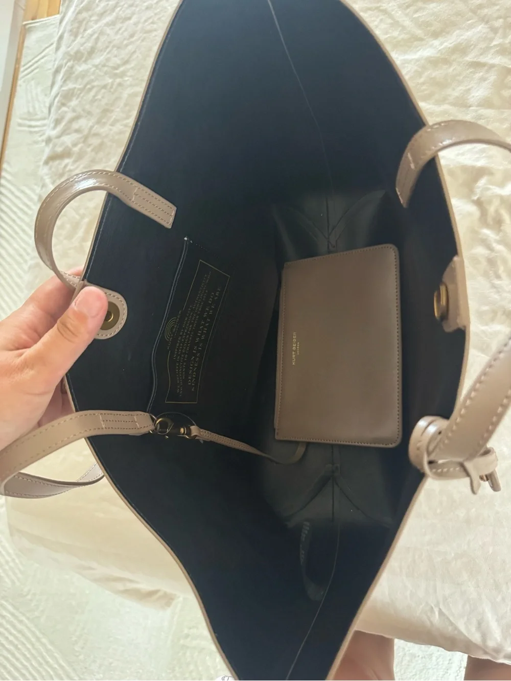 Kurt Geiger Taupe Brown Leather Tote